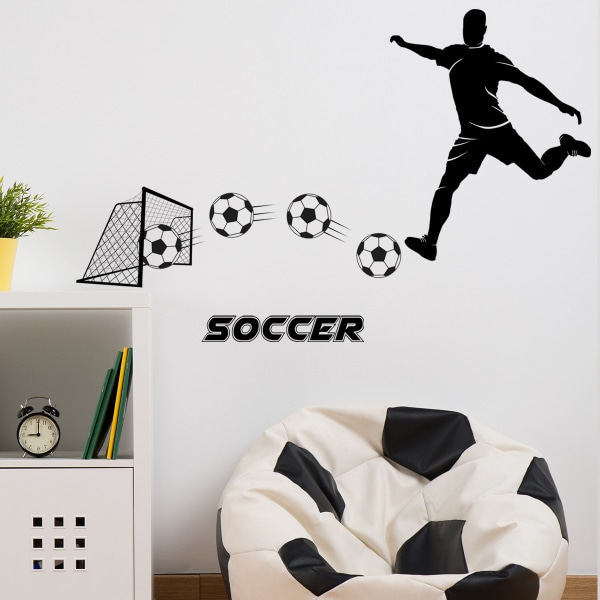 Spiller fodbold silhuet wallstickers soveværelse stue bac