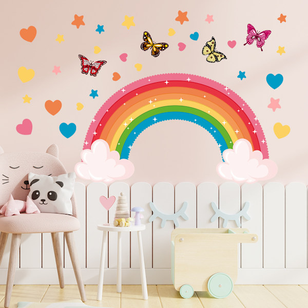 Rainbow Stars Väggdekor Moln Väggdekor Barnrum Väggdekor