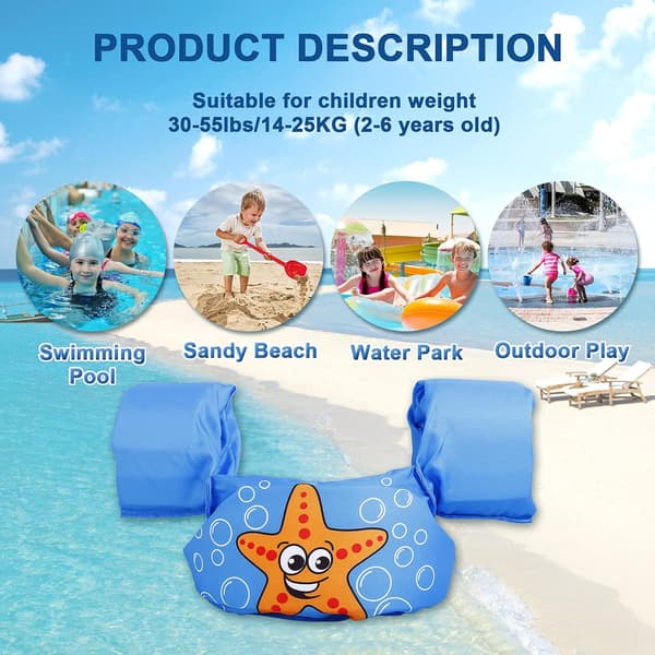 Simjacka för småbarn, flytväst för spädbarn, 20-55 lbs Bo