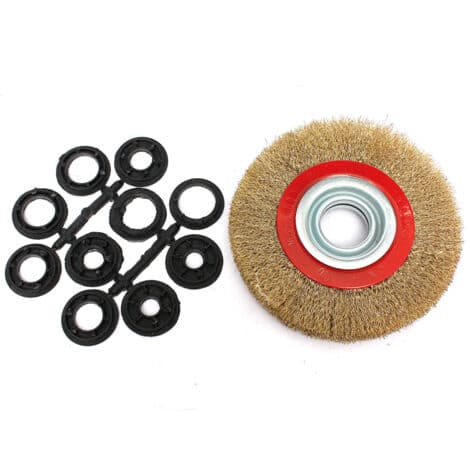 6 tommer 150mm stålbørstehjul med adapterringe til Hasaki Benc