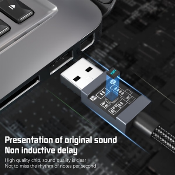 INF USB til 3,5 mm (hun) lydadapter grå