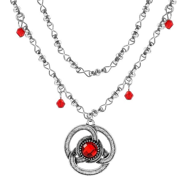 Rött Kristallhänge Halsband