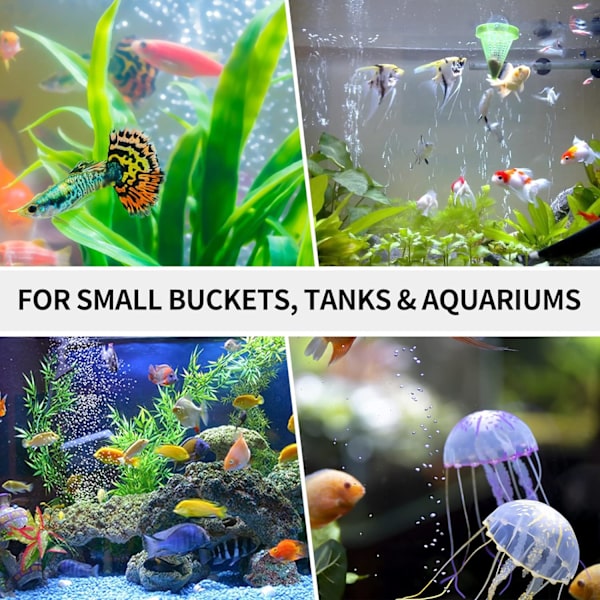 Akvarium Standard Luftpump Tilbehør Sett med Luft Stein Disk Co