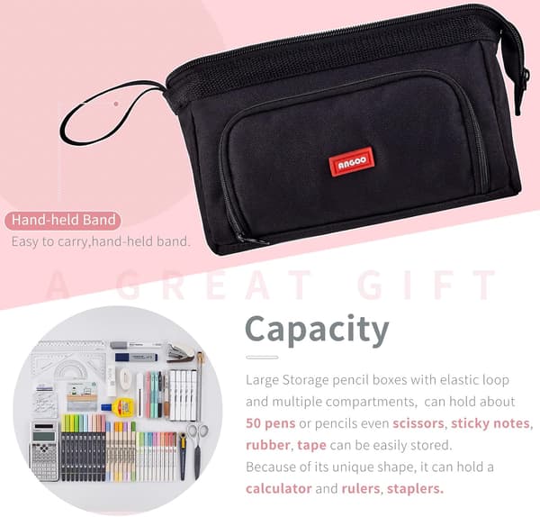 Pencil Case Stor Kapacitet Blyantpose Håndholdt Pen Pose Kosmetik