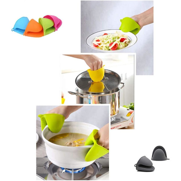 Mini tjocka silikonvantar för ugn, värmebeständiga för bakning, matlagning,