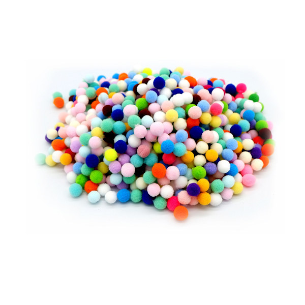 500 Kreativa Fritids Pompoms 10mm - Flerfärgade Pompom - Bra D