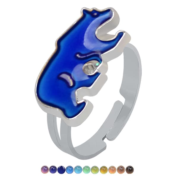 Handgjorda ringar set om 4 stycken termochrom ring ädelsten, öppningsbar justerbar ångest ring för julklapp ring