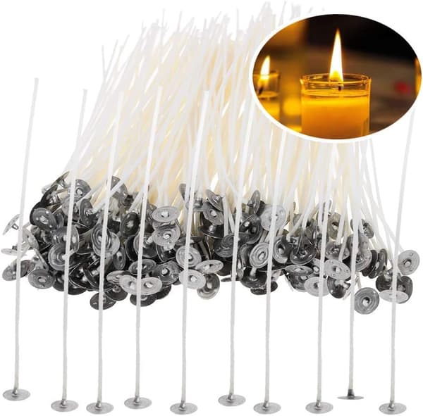 100 stk. bomuldslysesnor til DIY-lyseskabelse (15 cm/6 tommer)