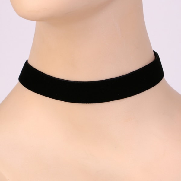 Choker Sort Fløjl Fløjl Halskæde 2 cm