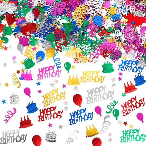 3000 kappaletta Happy Birthday -konfettia syntymäpäiväkakun konfettia folio B