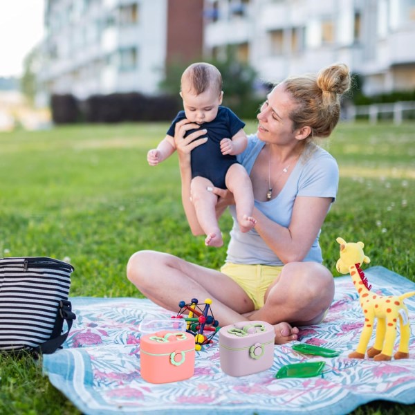 (rosa) Baby Formula Dispenser, 410ML Bärbar Mjölkpulver Dispenser