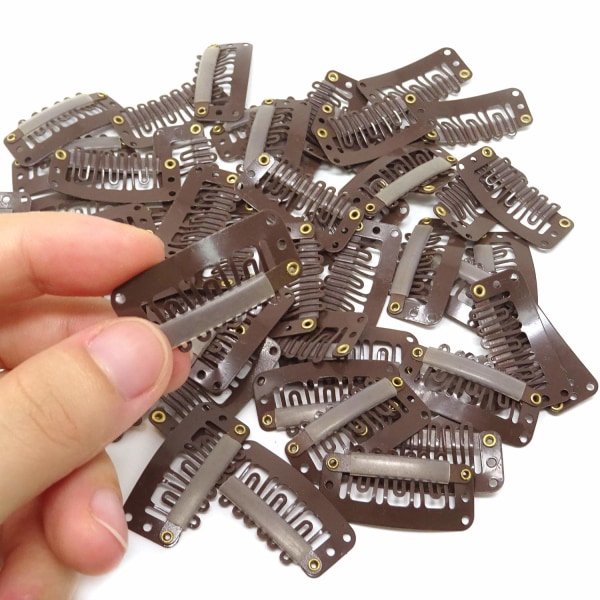 50 stk. 6-tandet U-formede clips til hårextensions - 3,3 cm/1,3 tommer