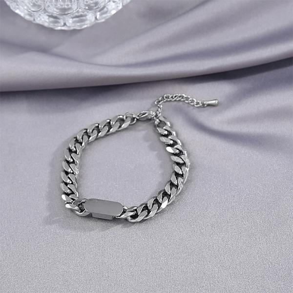 Silver Chain Titanium Steel Halsband Kvinnor Trendig Nät Röd Enkel