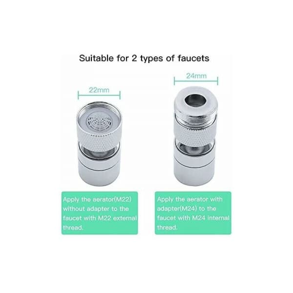 Messingblander, 360° roterbar, 2 justerbare moduser Bubbler k