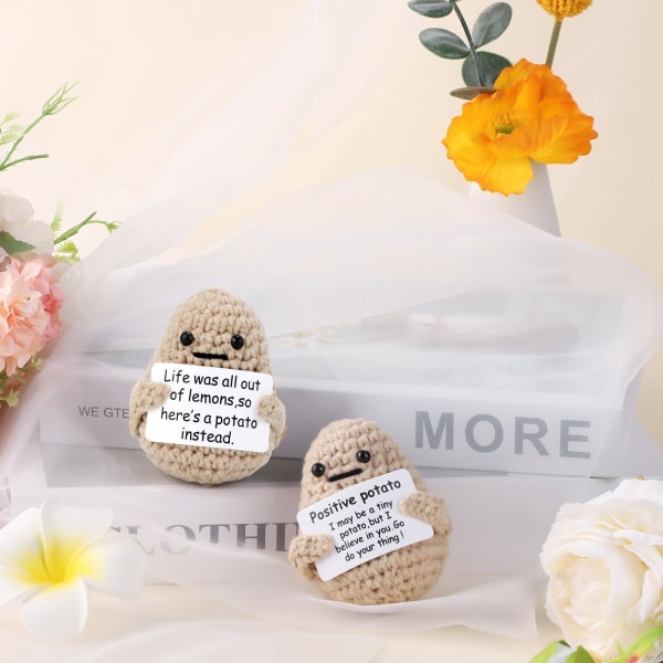 2st Mini Funny Positive Life Potatis, 3 tums intressant stickad