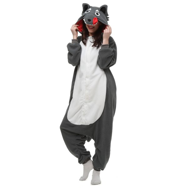 big bad wolf pyjamas onesie jumpsuit tegneserie dyrehettegenser (L størrelse