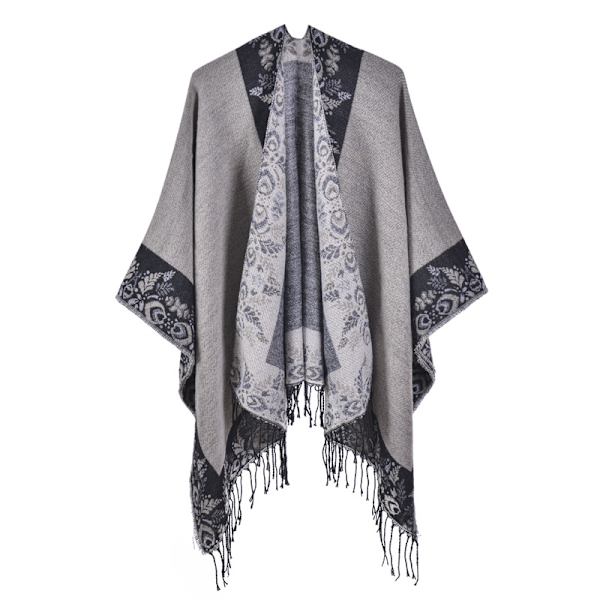 Orange Sjal Dam Mode Gata Jacquard Split Varm Rock Utomhus