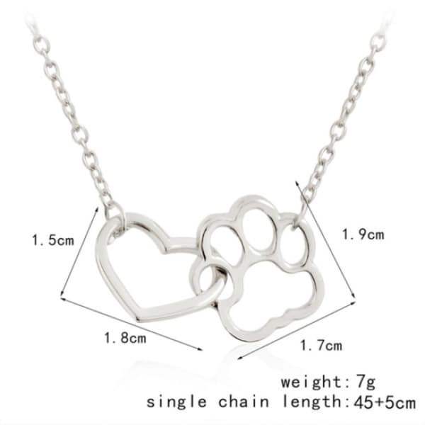 Halsband - Tass - Hjärta Silver