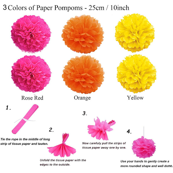 35PCS Paper Fan Party Decorations Set - Pennant,Garland String,B