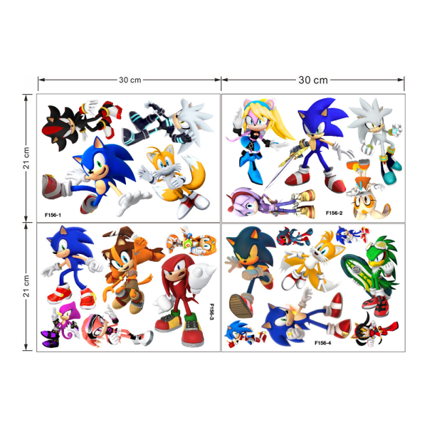 Sonic the Hedgehog spil vægklistermærke, soveværelse PVC graffiti