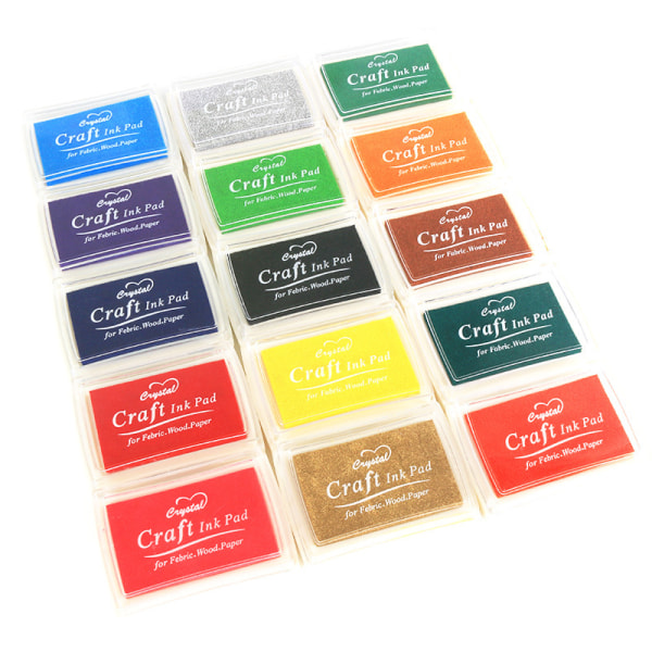 Craft Ink Pad Stamp Partner DIY Color, 15 Color Craft Ink Pads for