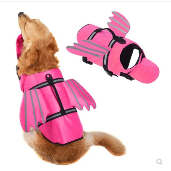 Dog Life Jackets Safety Adjustable Reflective Vest Life Vest Safety Clothing Dog Life Vest with Handle Dog Swimming Jacket Pink (XS)