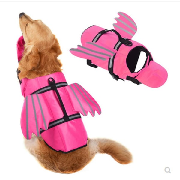 Koiran pelastusliivit Turvasäädettävä heijastava liivi Pelastusliivit Turvavaatteet Koiran pelastusliivit kahvalla Koiran uimatakki Pinkki (XL)