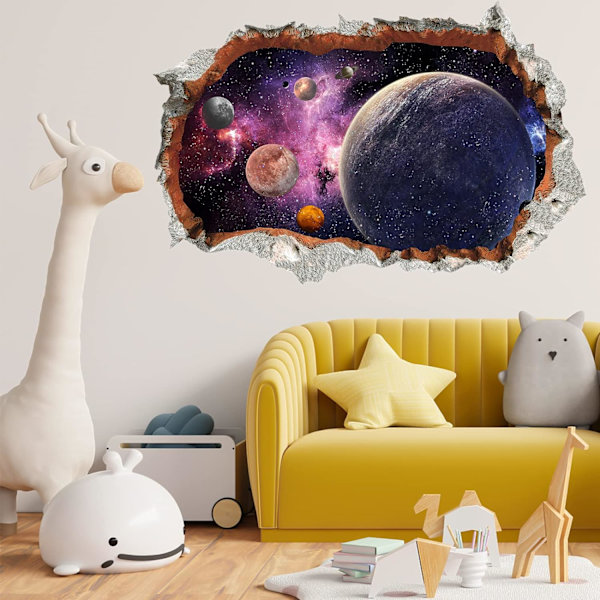 3D-väggstickers Kosmisk bruten galax Magi Milky Way Space Plane