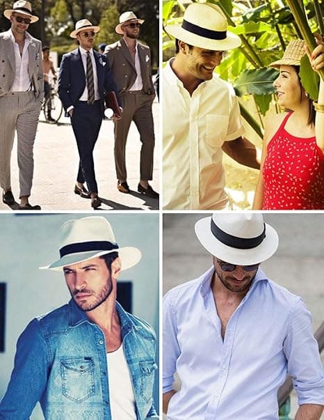 Dame Menn Halm Panama Solhatt Lett Pustende Panama Hat
