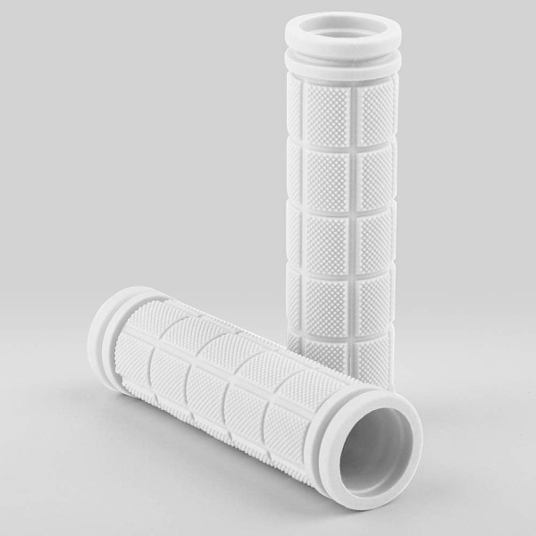 Par ergonomiske sykkelgrep i sklisikker myk gummi, hvit