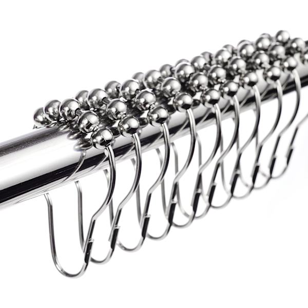 10-pack duschring i rostfritt stål med glidande system (