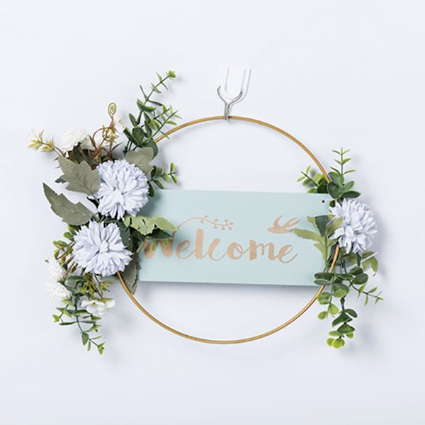 Kunstig Blomsterkrans, Forårskrans, Metal Blomsterkrans til