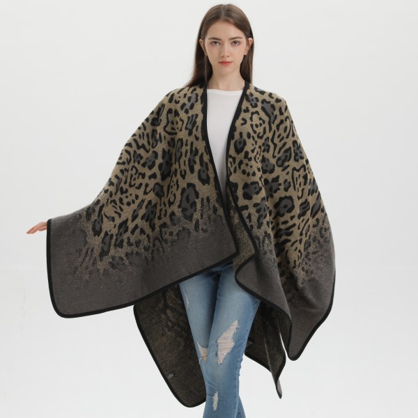 Blå Sjal Kvinna Street Classic Leopard Print Fyra Säsonger Resa