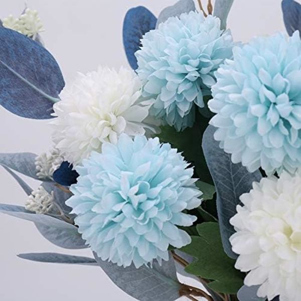 Kunstige blomster med vase Faux hortensia blomsterarrangementer f