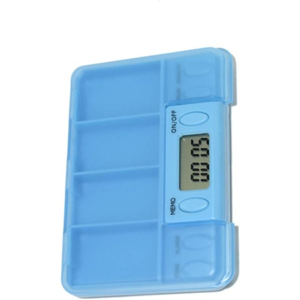 Multi-larm Timer Bärbar Pill Box 4 Grid LCD Digital Pill Organ