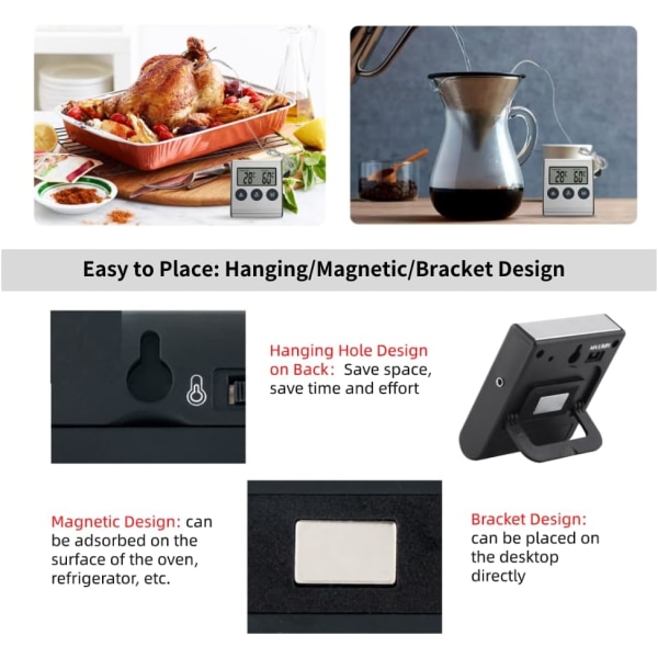 Fridge Termometer, Digital LCD Termometer Monitor med Sond Te