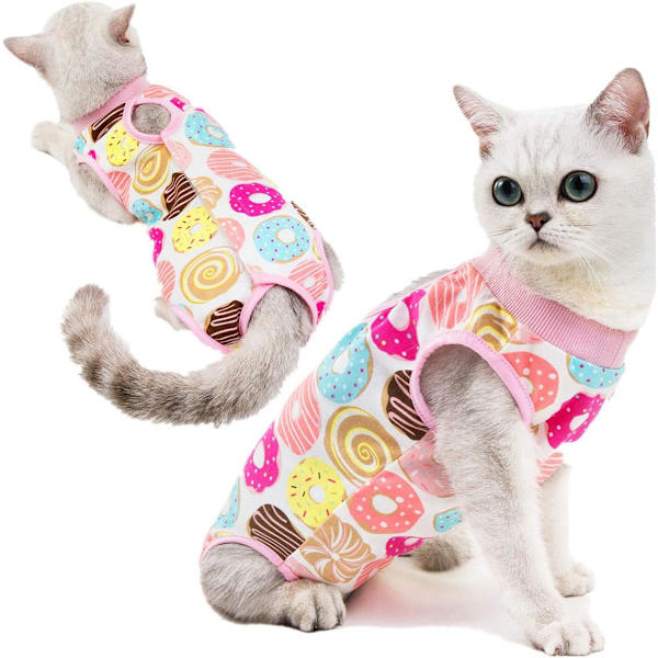 Cat Recovery Suit för buksår eller hudsjukdomar, E-halsband