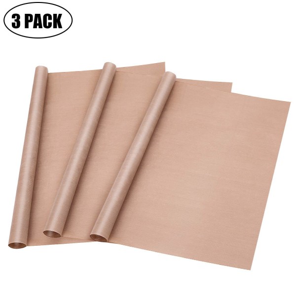 3-pack PTFE Teflon-ark för värmepressöverföring av papper, non-stick