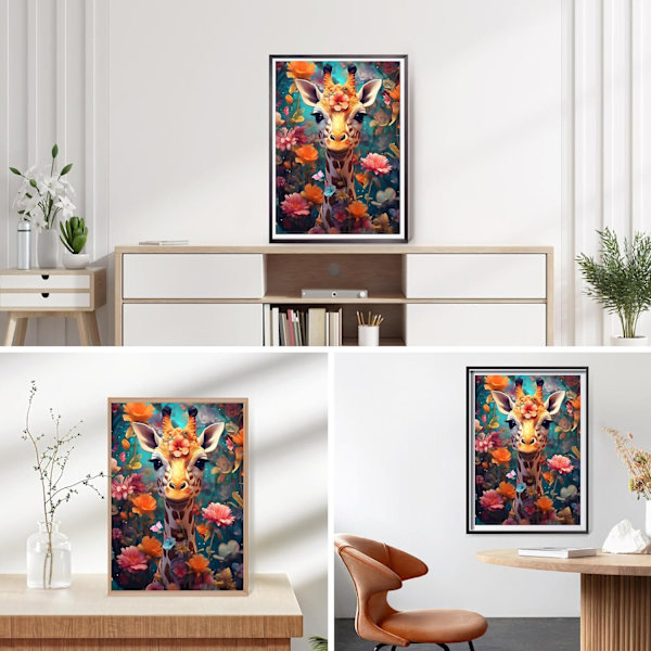 30*40CM 5D Giraff Diamantmålning, DIY Fancy Painting Broderi