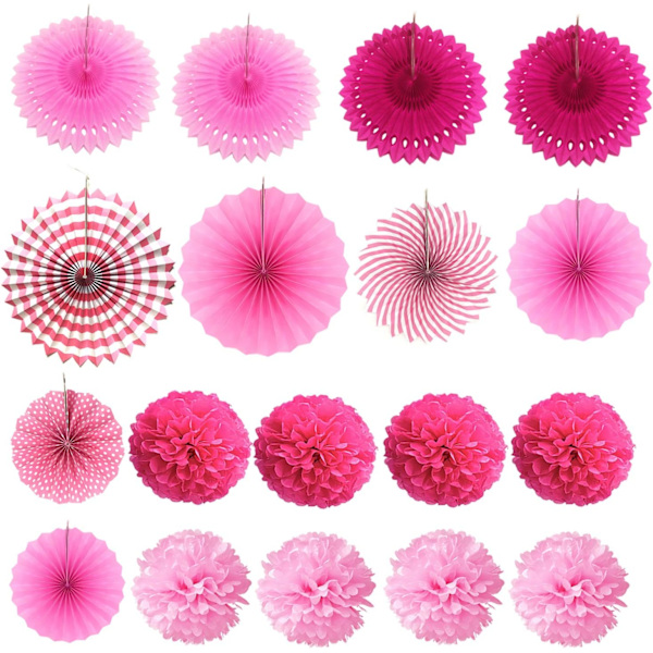 Festhængt papirblomstervifte (1