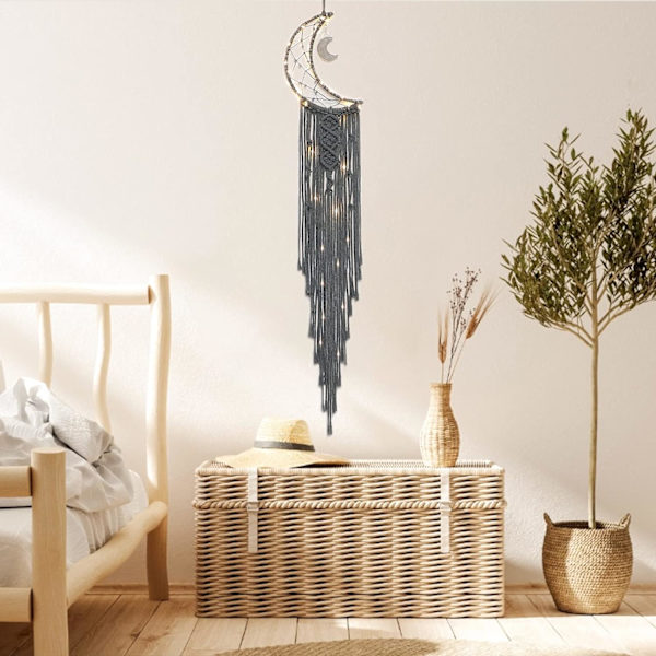 Bohemian Chic Macrame Seinävaate Mandala Kuu Uni