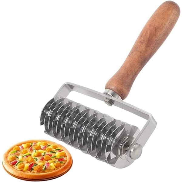 1 stk. dejgitterrulle, gitterpizzaskærer, rustfrit stål dej