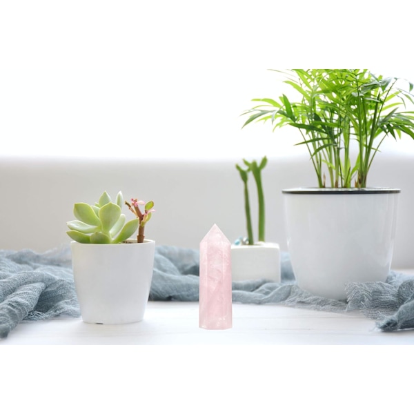 Healing Crystal Wand | 5.08cm Rose Quartz Crystal Points | 6-sidig