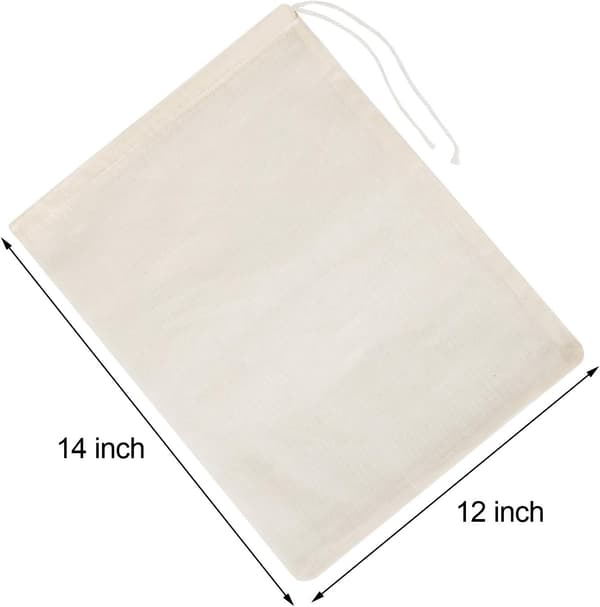 4-pack (stora 14x12 tum) bomullspåsar mjölksilpåsar matkassar