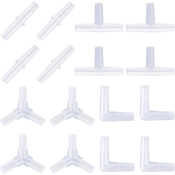 Akvarie Airline Slangeforbindelser Plast Inline Ventil, 40-Stykke
