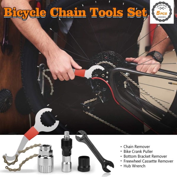 Cykelkedja verktygssats med kedjepiska, verktyg för borttagning av cykelkedjehjul