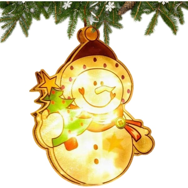 1 stk (Snømann) Julevindussilhuettlys, opplyst Chr