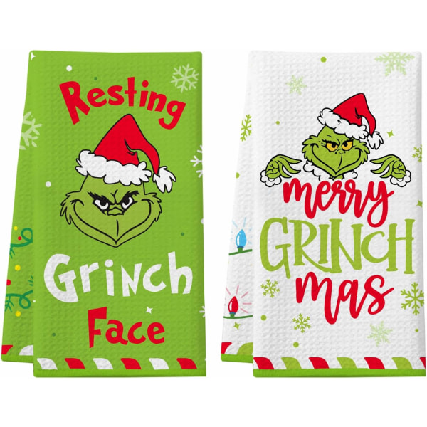 1set Funny Christmas Kitchen Towels (Face)