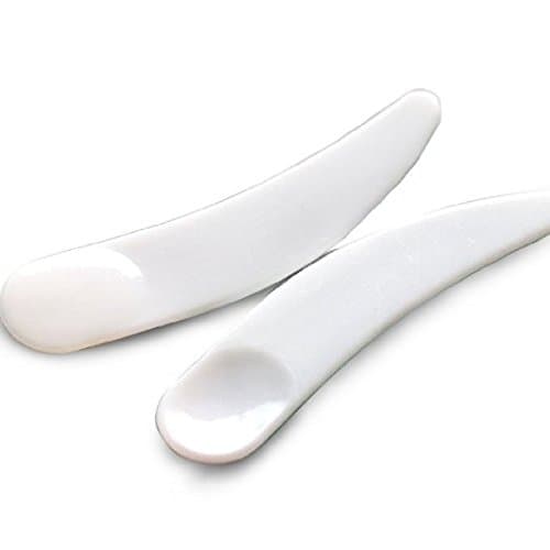 50 st Mini Kurvade Makeup Skedar Makeup Mask Plast Sked(Vit