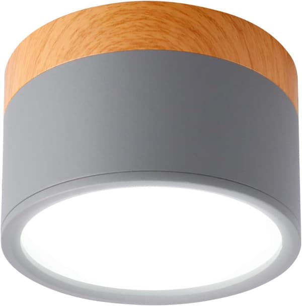 Overflademonteret loftspot Rund LED Scrub Grå Kold Hvid